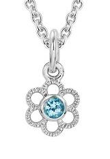 teensy catchy silver trace chain butterfly baby December birthstone necklace